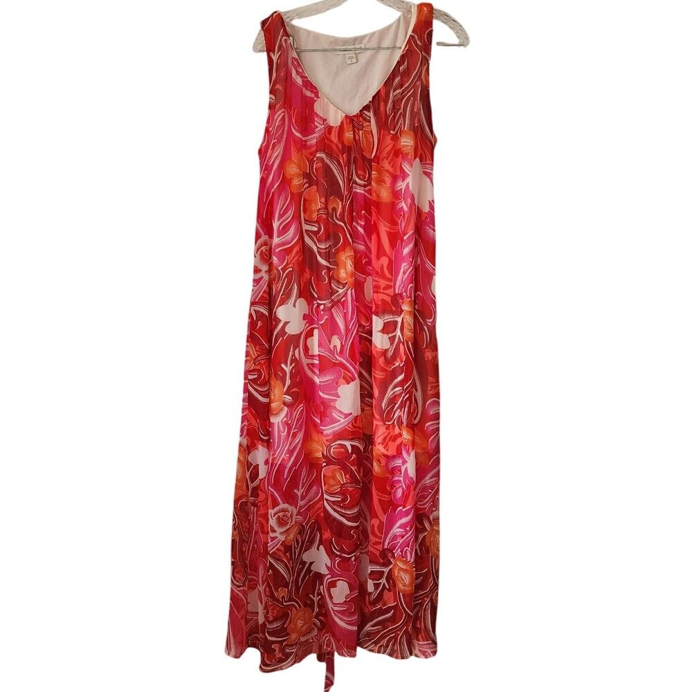 Coldwater Creek Multicolored Sleeveless Tank Chiffon Dress Size 12